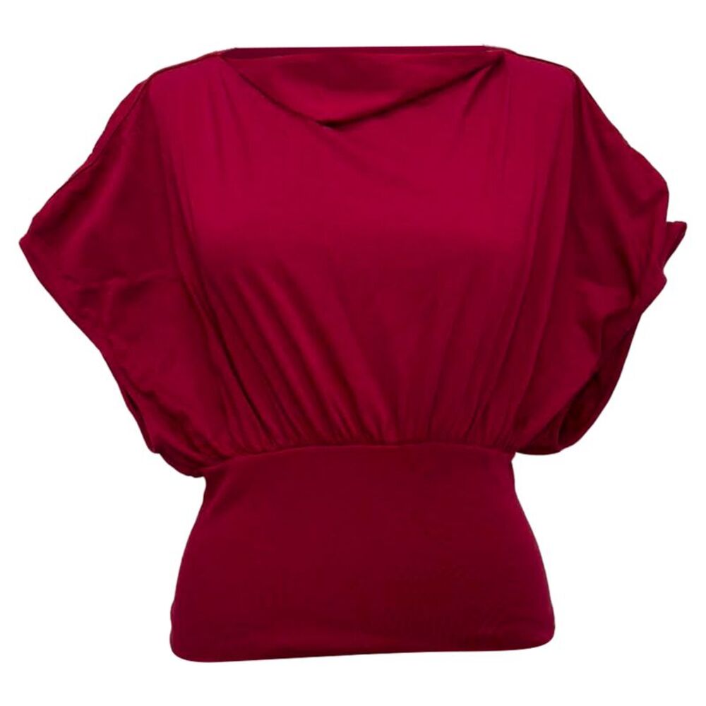 Rick Owens Boat Neck Short Sleeve Blouse in Pink Cotton